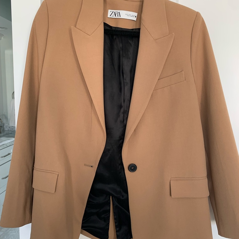 Zara Oversized Camel Blazer Size S